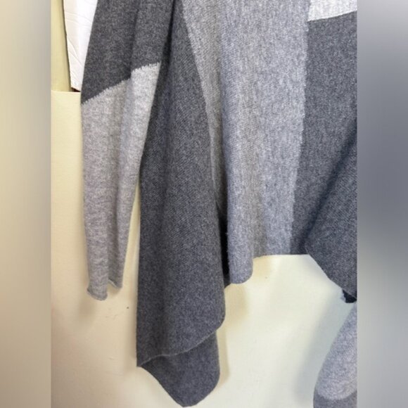 Saffron Cashmere Cardigan Open Color Block Graphic Sweater Knit Lightweight S - Picture 6 of 16